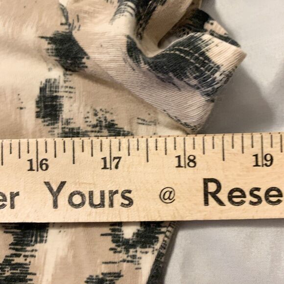 Ruby Rd Blouse Small Women Beige Black Artsy Embellished V-Neck BohoChic Summer - Picture 12 of 14